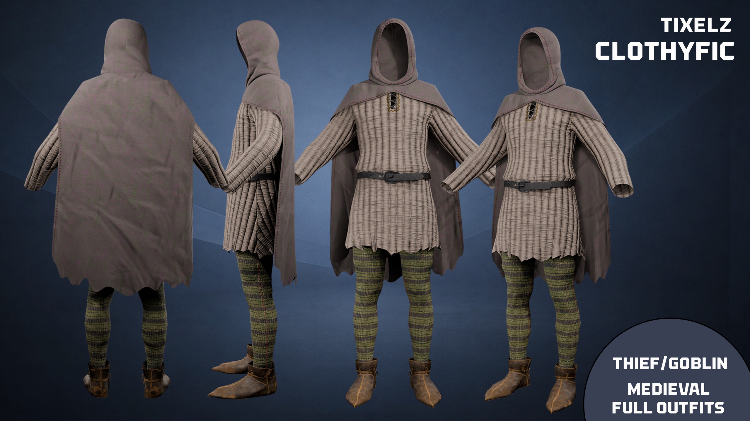 Media 1 for listing Thief medieval full outfit 19 - clothyfic bundles