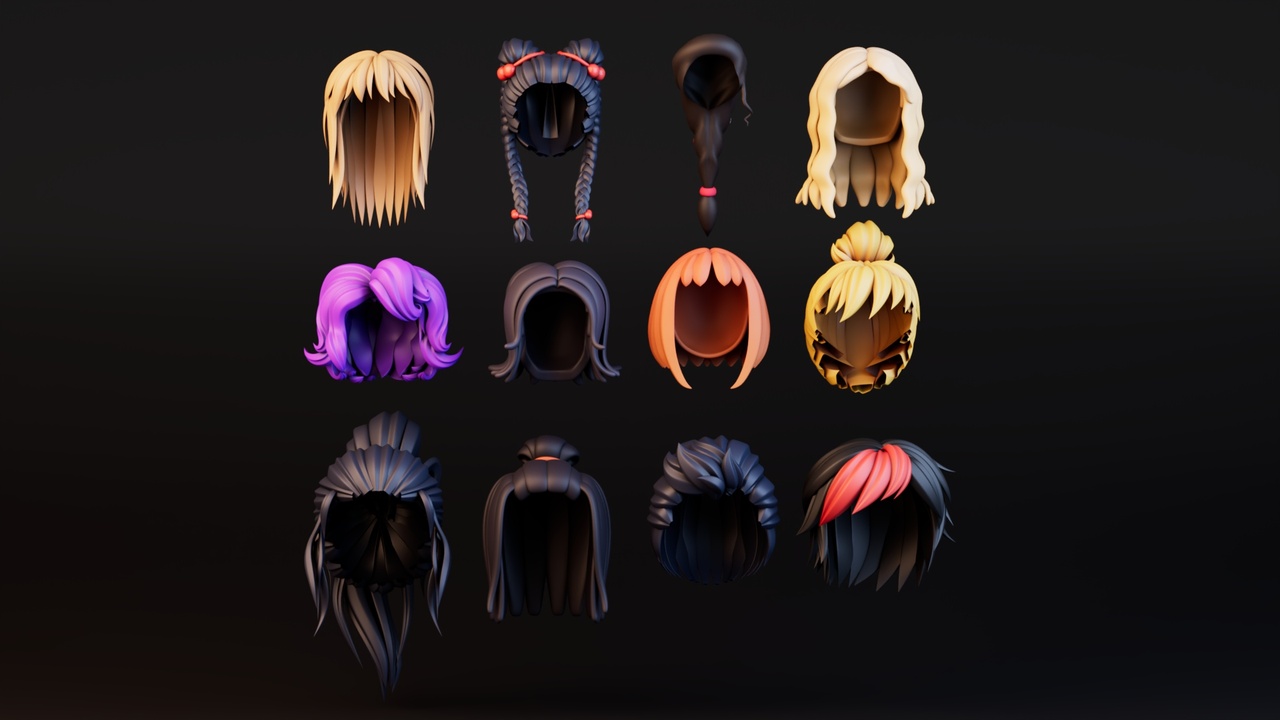 Medium 1 für Eintrag Low Poly Hair Pack