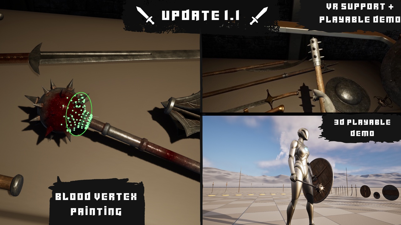 Media 1 for listing Medieval Weapons Bundle (Medieval Weapons, Melee Weapons, Fantasy Weapons)