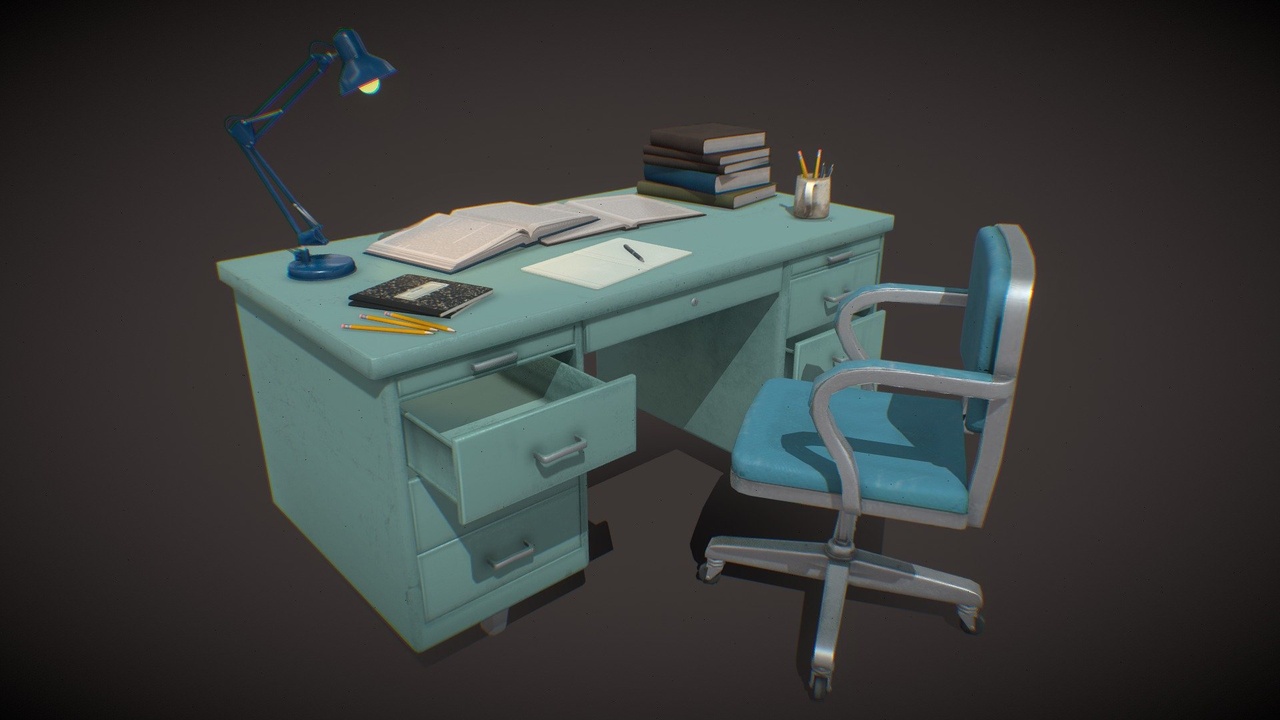 Media 1 for listing Retro Office - Game-Ready Props Pack