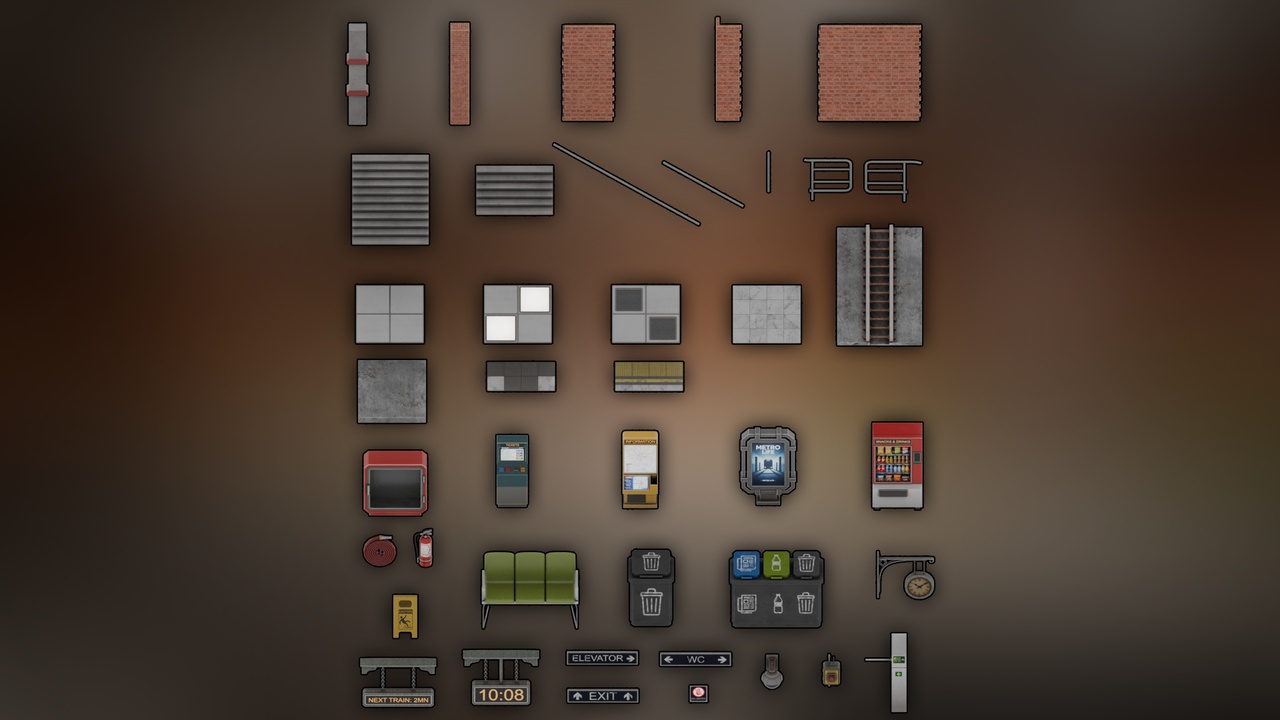 Media 1 for listing Subway Station Modular Pack - Stylized PBR Kit (Blender, FBX, GLB, UE5)