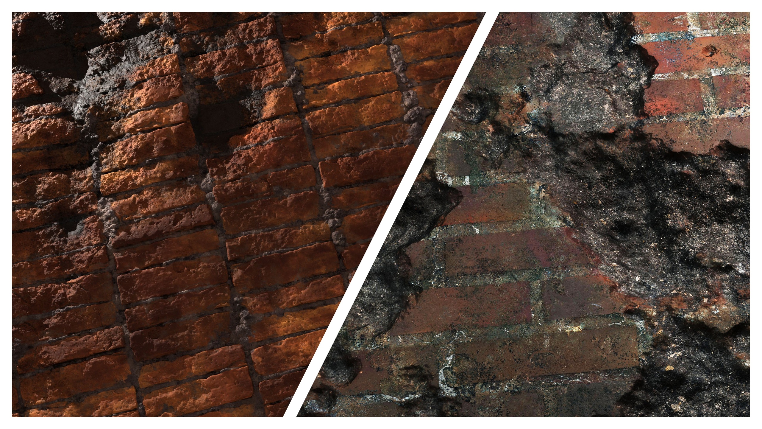 Media 1 for listing Damaged Brick Wall 8K PBR Texture Combo