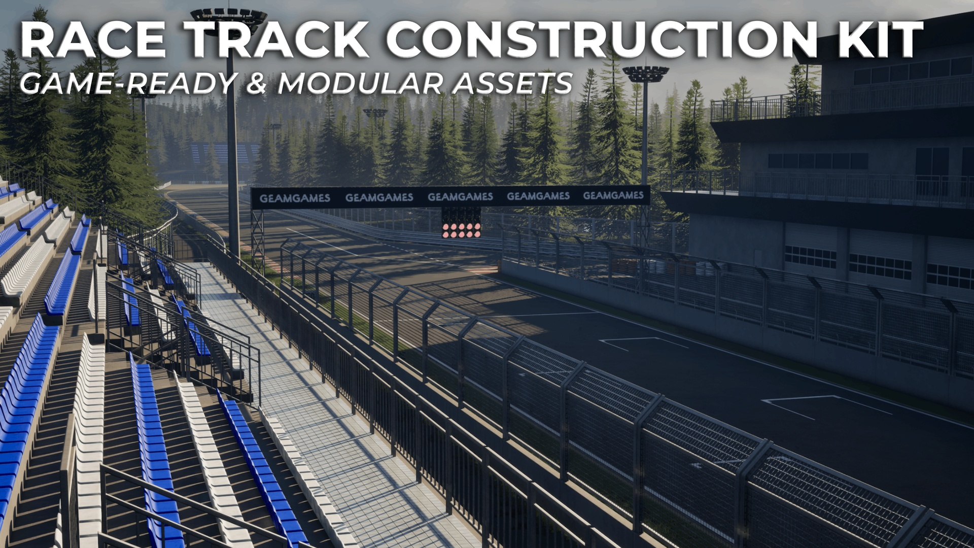 Media 1 for listing Race Track Environment Kit - Game Ready & Modular Assets