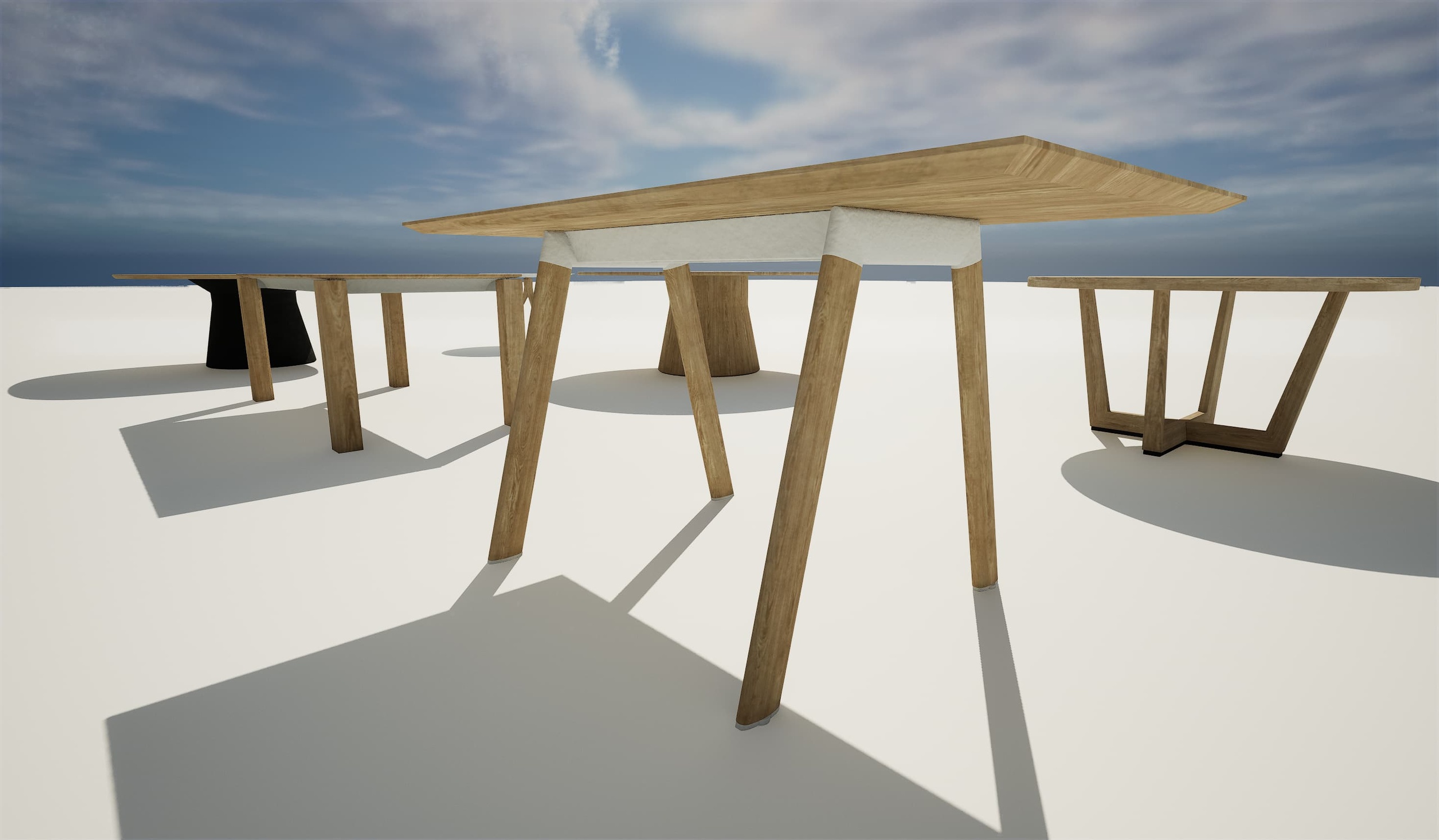 Media 1 for listing Modern Wood Tables Collection – Minimalist Interior Furniture Set