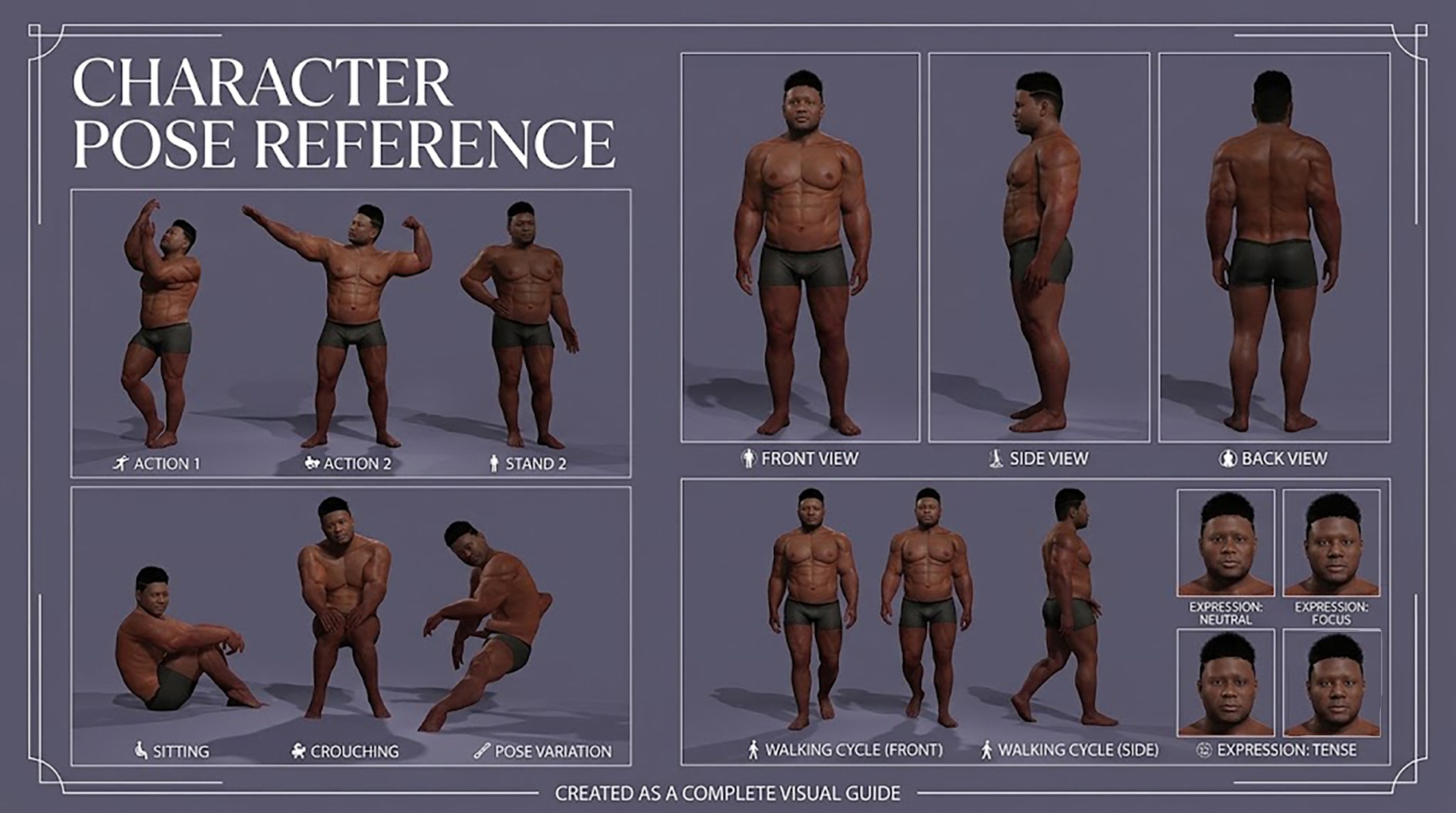 Media 1 for listing Black Male Bodybuilder Character – Rigged for UE5