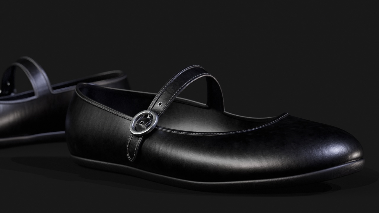 Media 1 for listing Classic Mary Jane Flats for MetaHuman – Parametric Wardrobe (MHPKG)