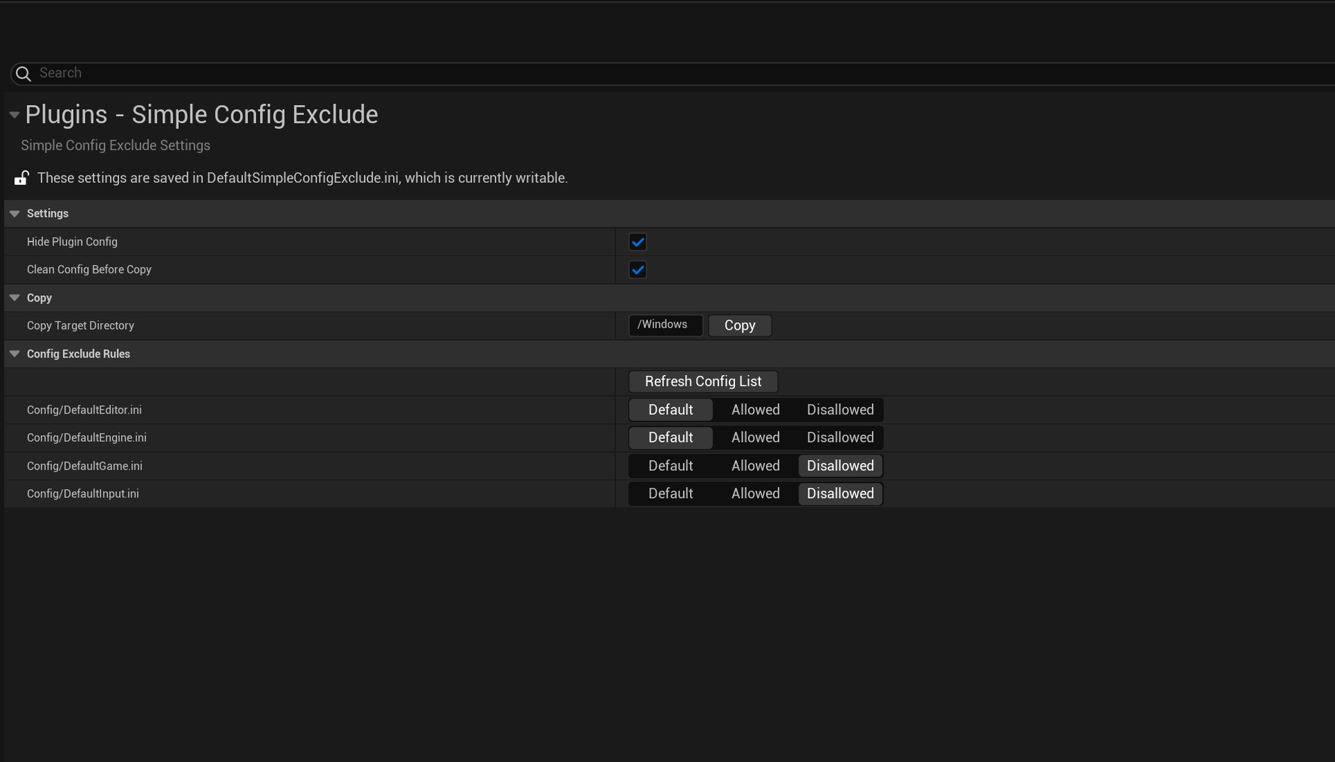 Media 1 for listing SimpleConfigExclude