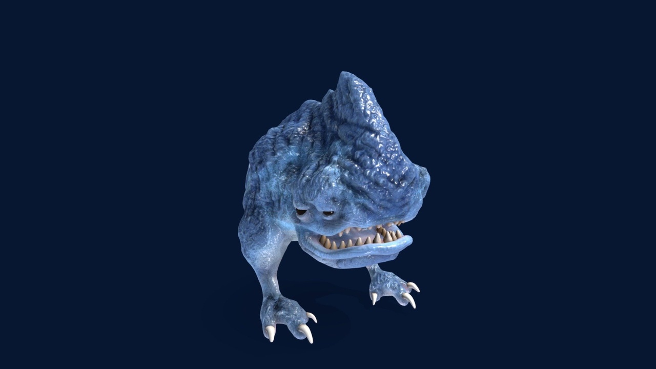 Media 1 for listing Alien Shark Chicken ANIMATED Midpoly