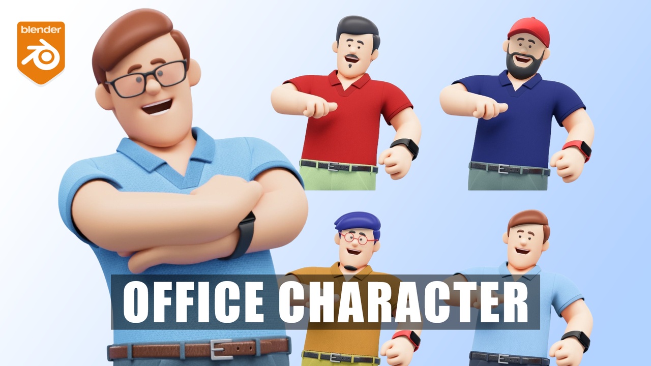 Media 1 for listing Customizable Cartoon Office Illustration Character