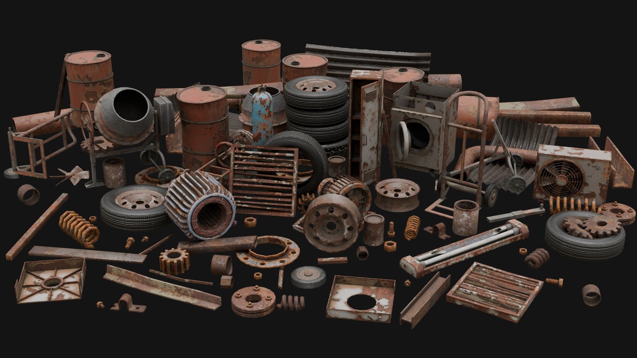 Media 1 for listing Rusty Scrap Props