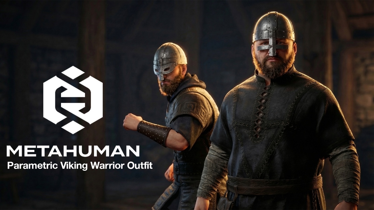Media 1 for listing Parametric Viking Warrior Outfit Pack for MetaHuman Vol 2 - Metahuman Clothing