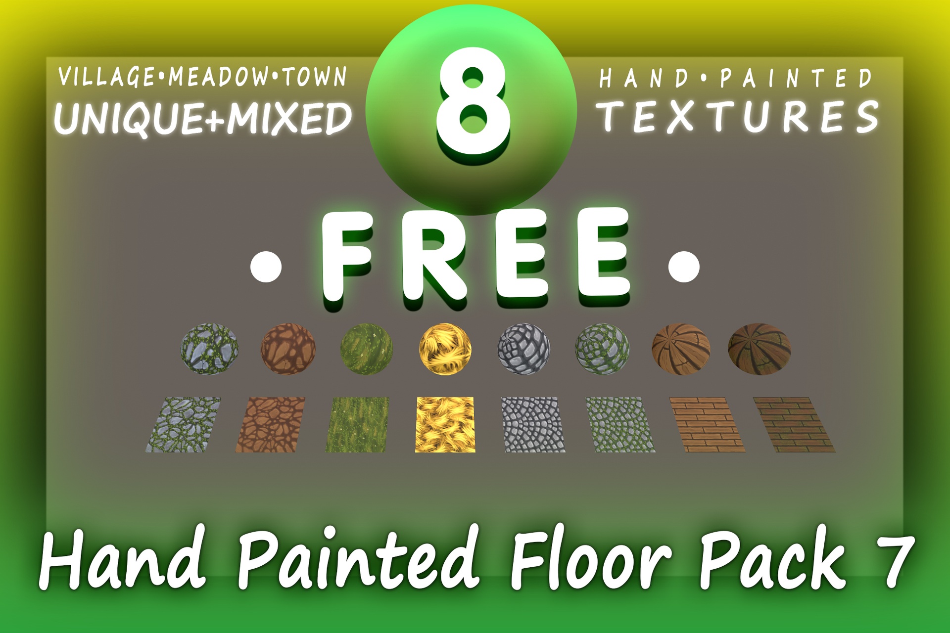 Media 1 for listing Hand Painted Floor Pack 7 FREE