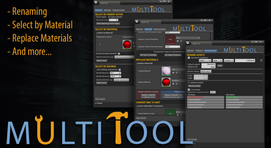 MultiTool - Quick batch operations on assets | Fab