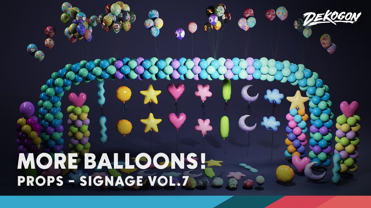 Media 1 for listing Signage VOL.7 - More Balloons! (Nanite and Low Poly)