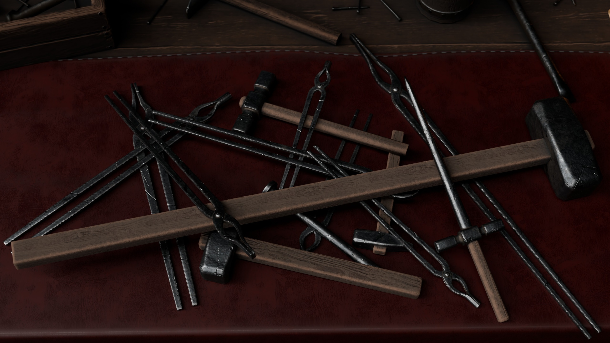 Media 1 for listing Medieval Blacksmith tools pack