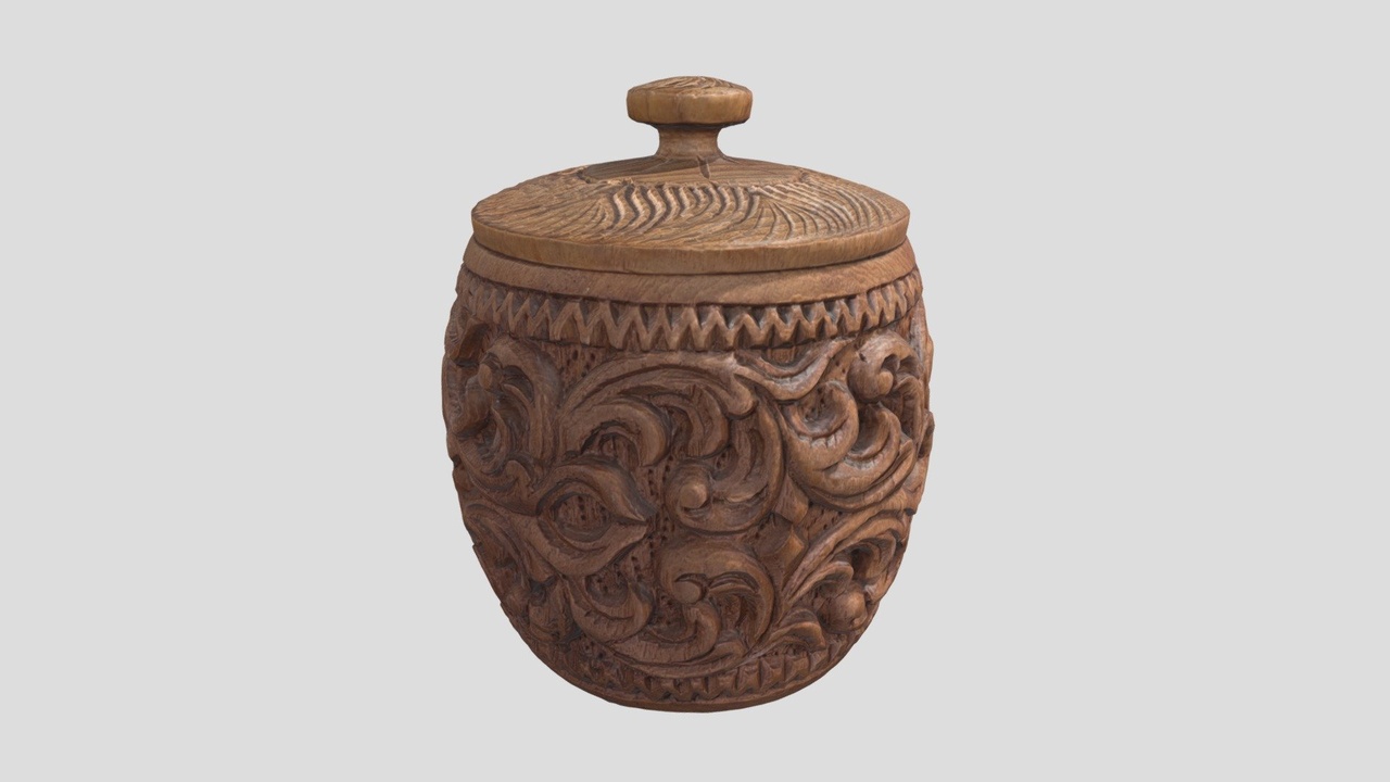 Media 1 for listing Decorative Wooden Container, Processed Photoscan