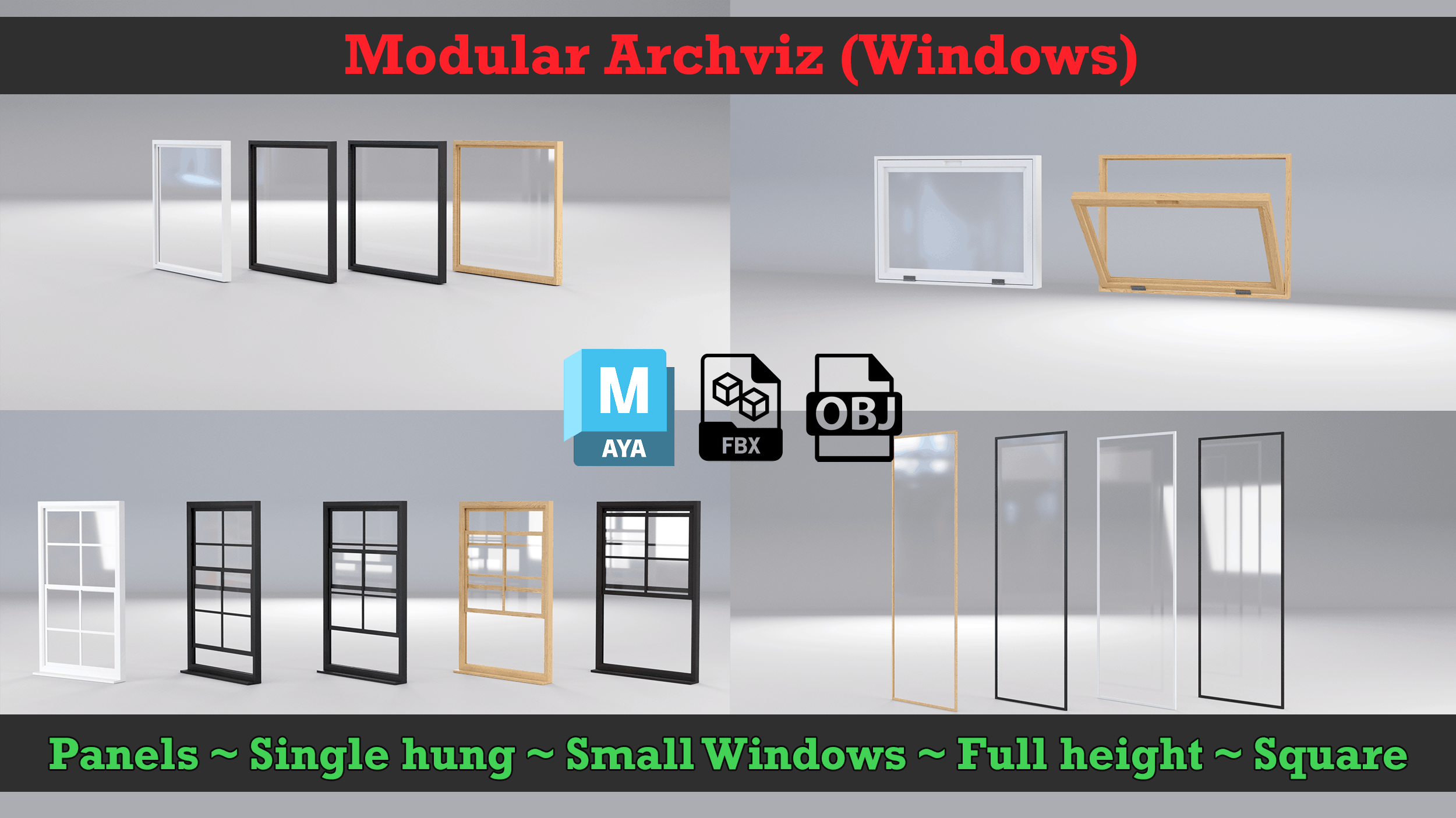 Windows - Modular Archviz windows pack | Fab