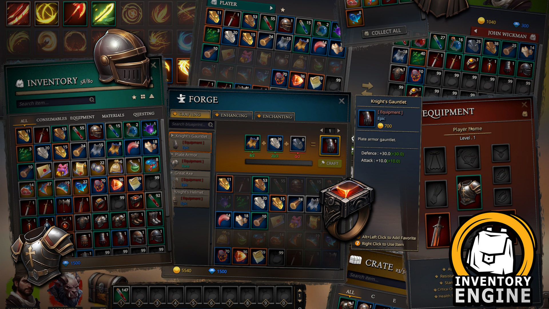 Fable Quick Inventory Master Inventory Engine - Crafting/Loot/Trade/Skills/HotBar | Fab