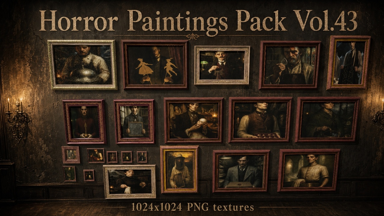 Media 1 for listing Horror Faces Paintings Pack Vol.43