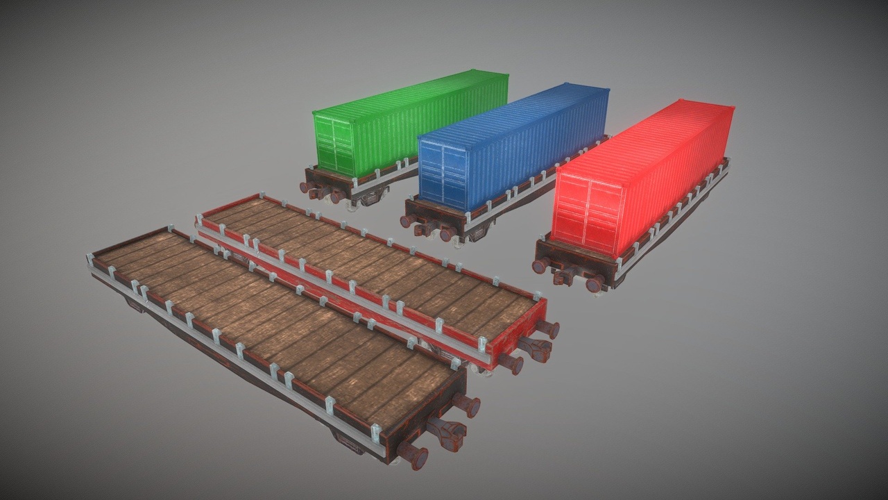 Train Wagons Pack | Freight Train Cars | Fab