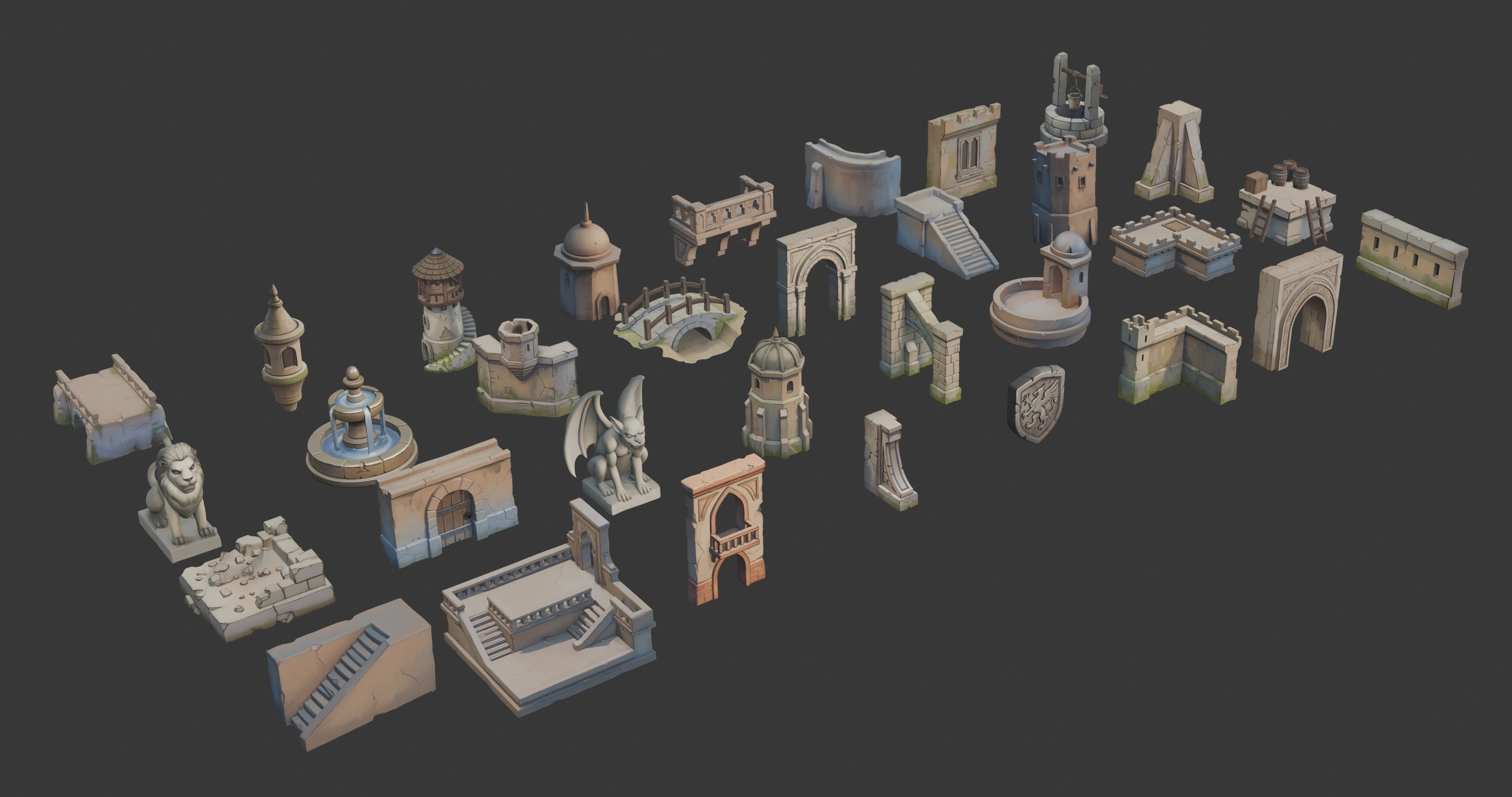 Media 1 for listing Stylized Castle Constructions Set 1