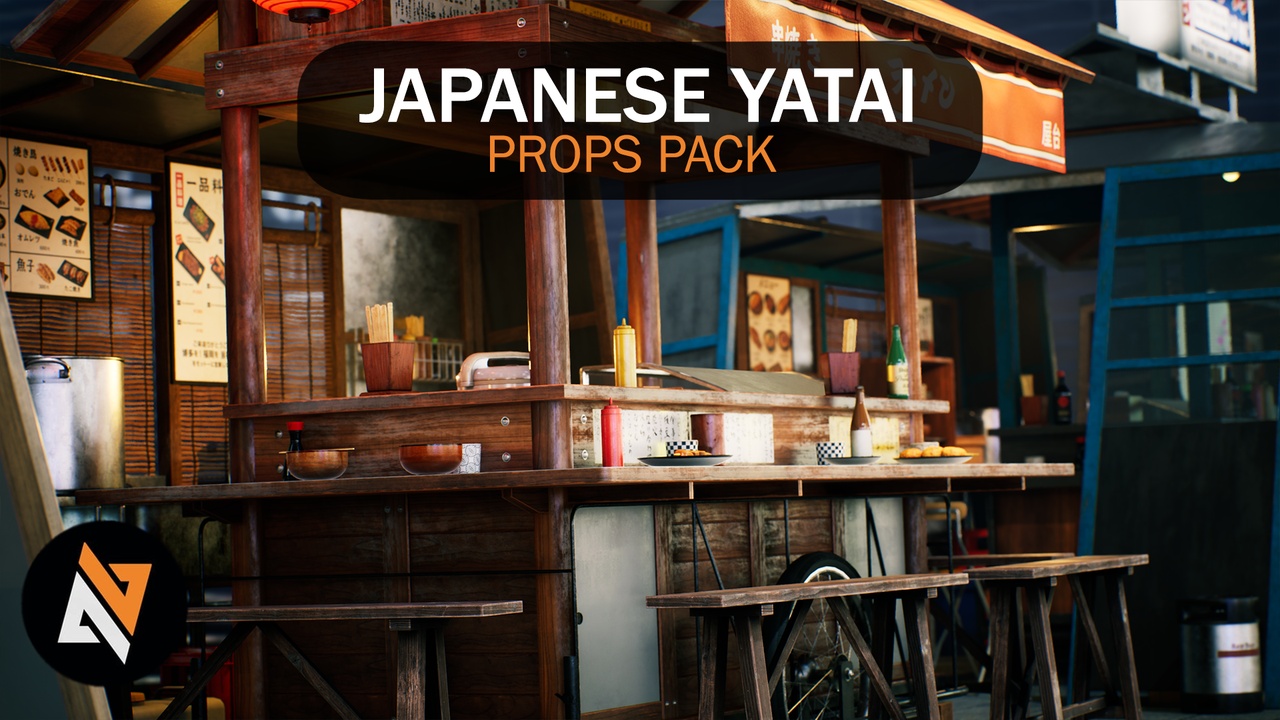 Media 1 for listing Modular Yatai Street Food Environment - Japanese Food Stall Collection