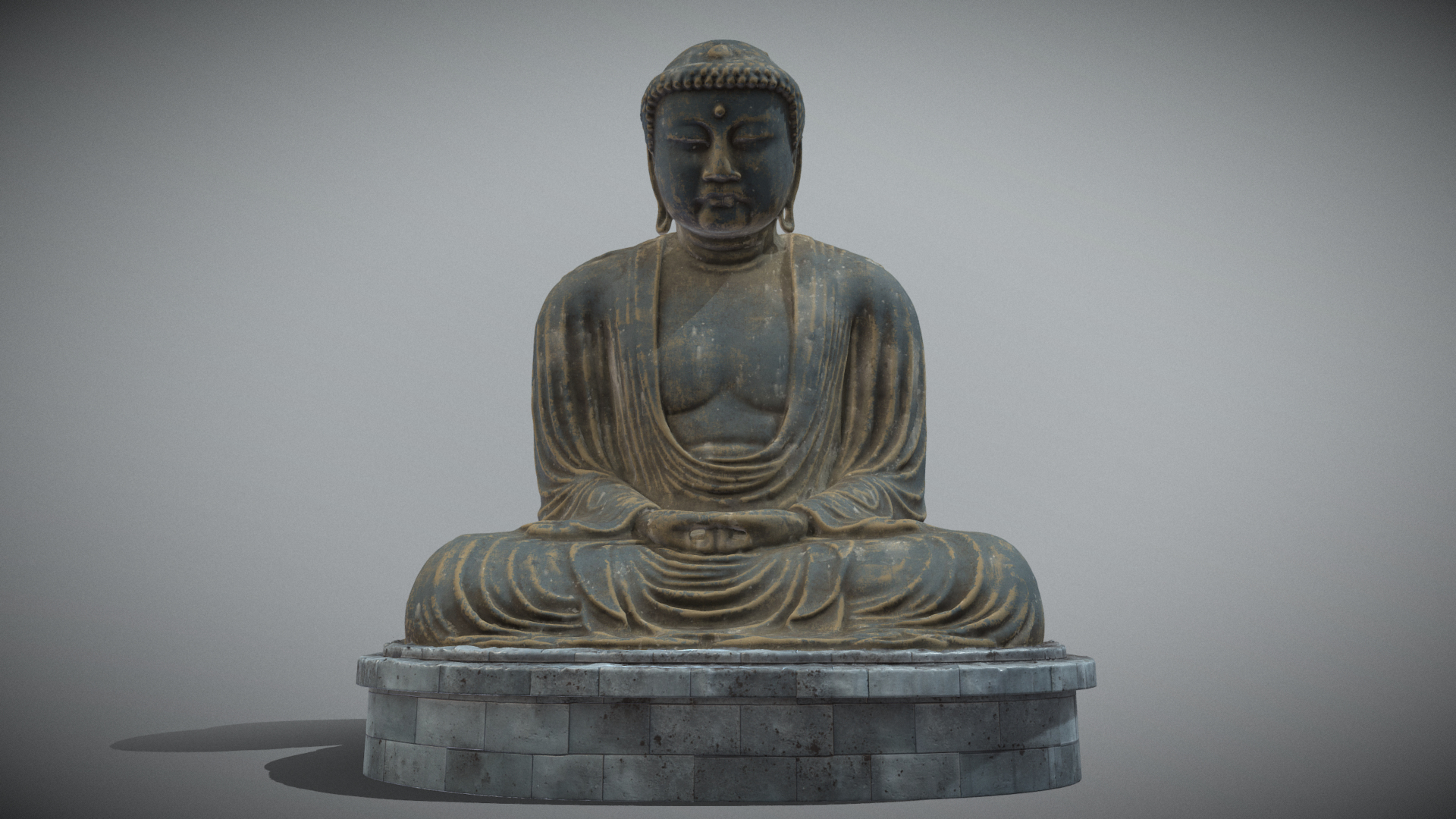 Buddha statue 塼仏(Senbutsu)　せん仏　せんぶつ　② Oriental Furniture 2 1/2 Ft Tall Japanese Sitting Buddha