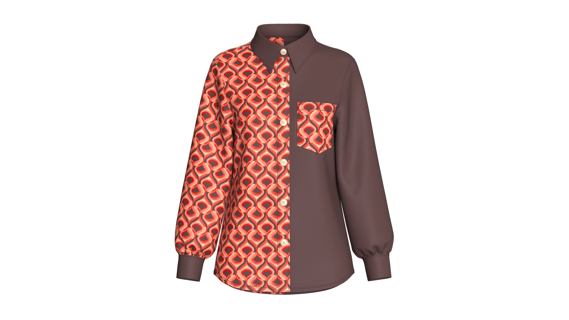 Media 1 for listing Girls Geometric Printed Button - Up Shirt | High Poly