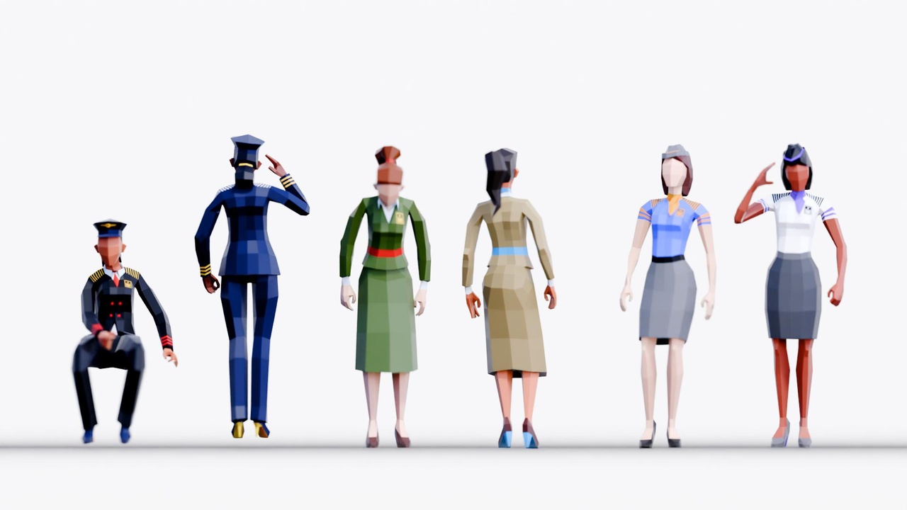 Media 1 for listing Low Poly Airline Crew Pack