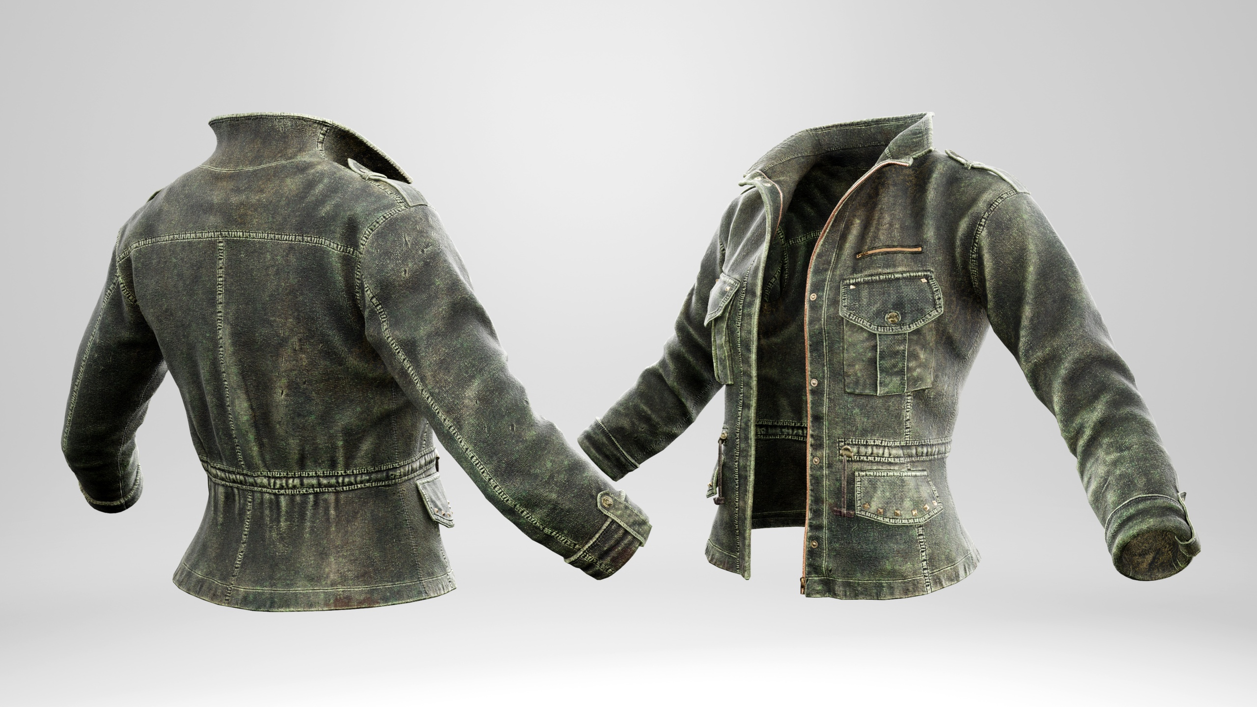 Media 1 for listing Realistic Resizable Studded Military Utility Jacket for MetaHuman