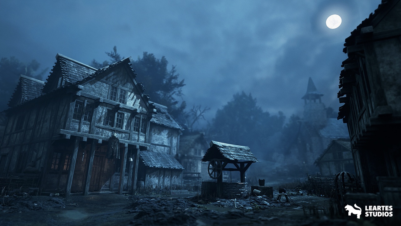 Media 1 for listing Demonic Village Environment ( Demonic Medieval Village Village Medieval 3D Art )