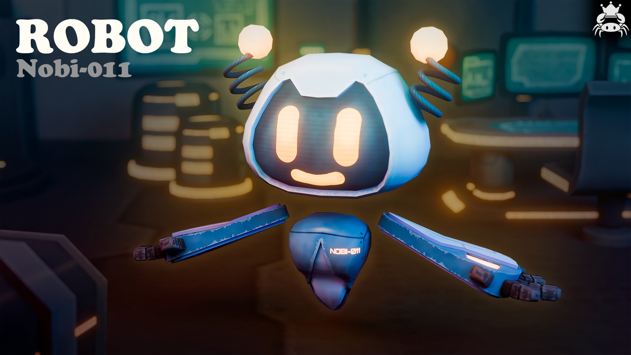 Media 1 for listing Cartoon Game-Ready Robot | Nobi:011 | 30+ Animations | Stylized Sci-Fi Character