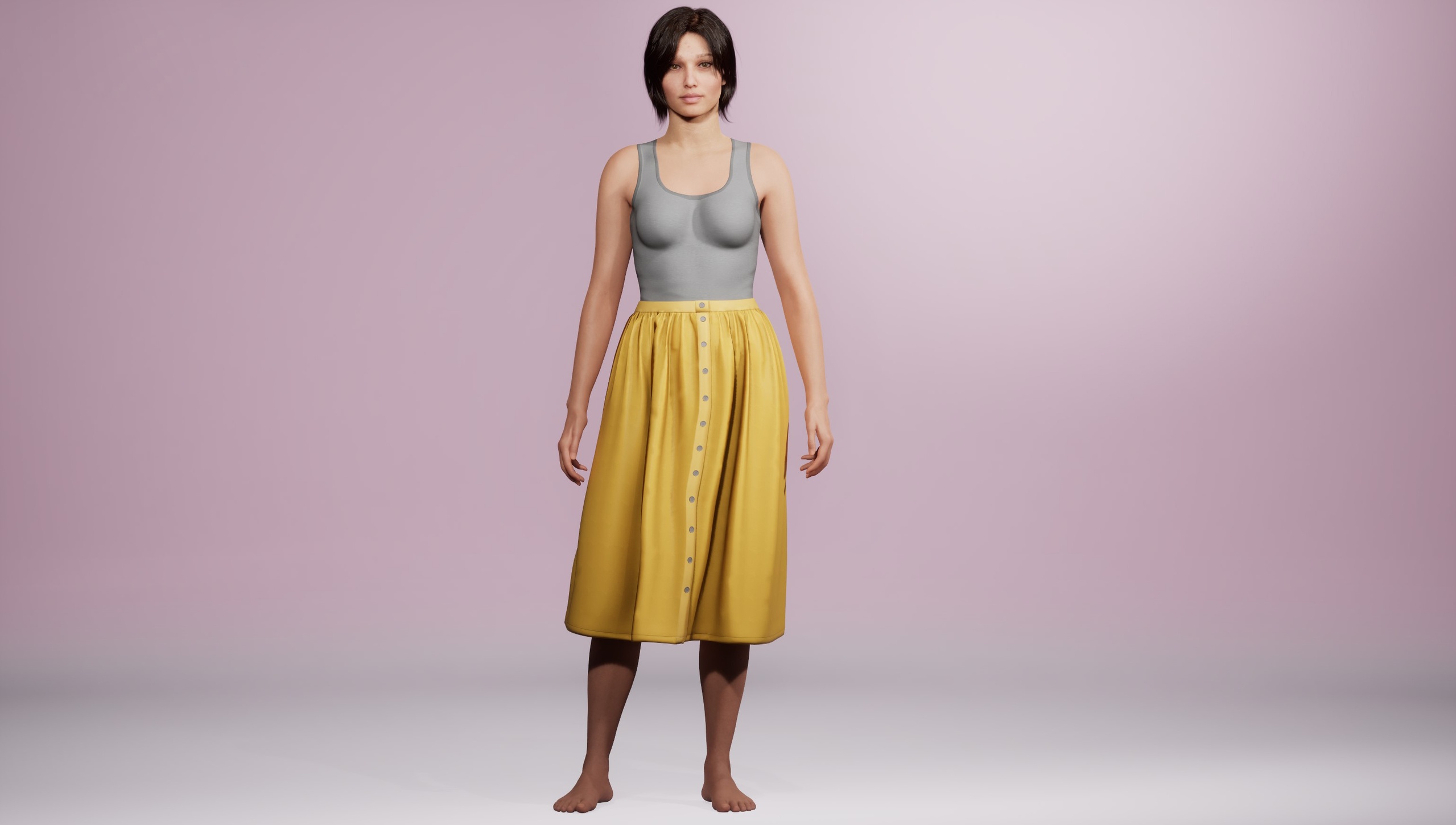Media 1 for listing A-line Midi Skirt - Metahuman & recolourable (Blender & FBX)