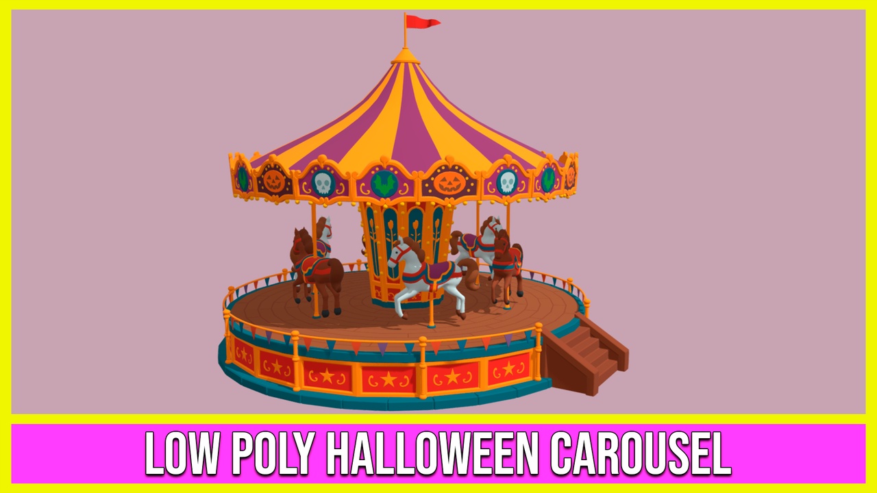 الوسائط 1 للقائمة Low Poly Halloween Carousel