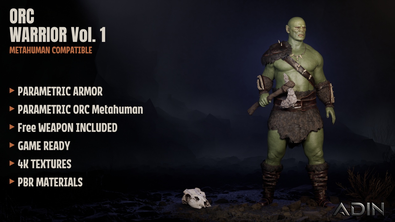 Media 1 for listing MetaOrc Warrior Vol.1 - MetaHuman Compatible