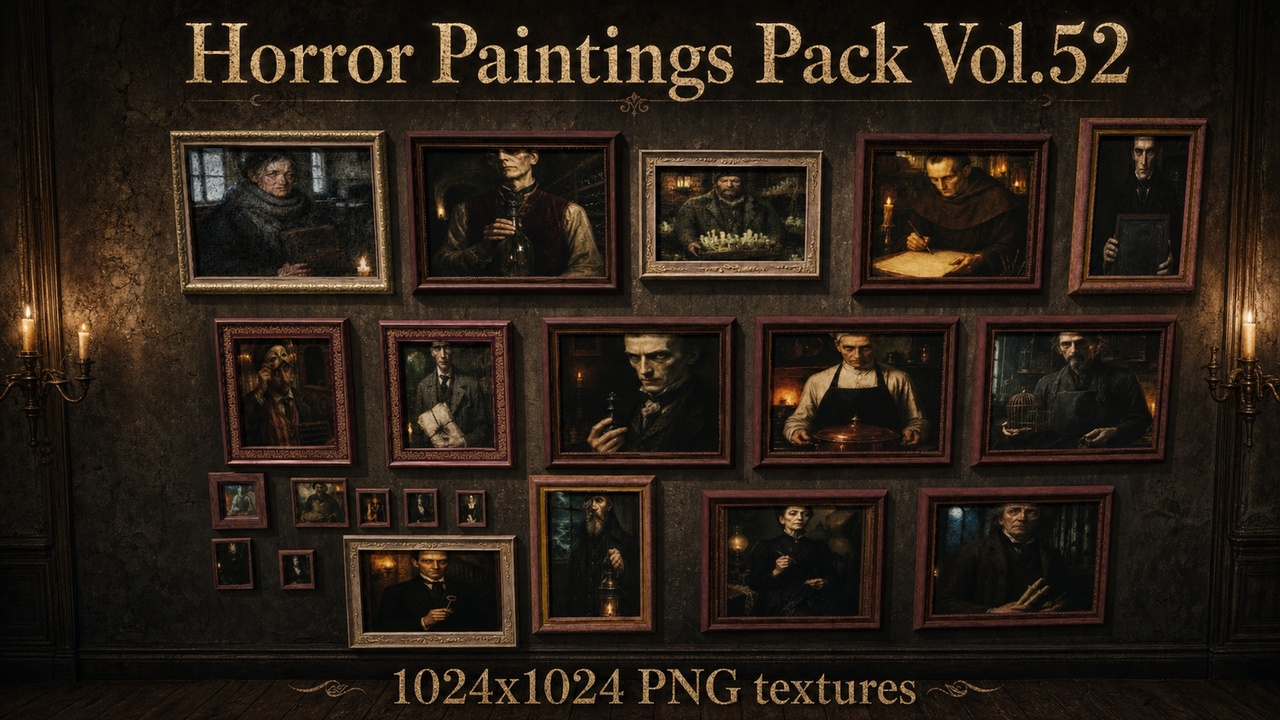 Media 1 for listing Horror Faces Paintings Pack Vol.52