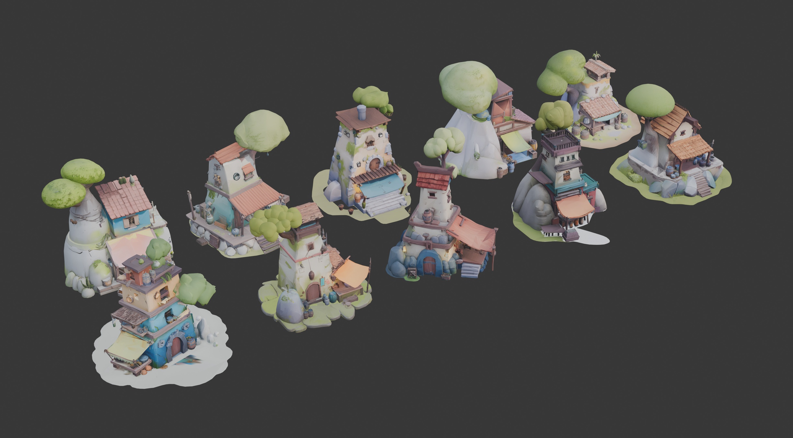 Media 1 for listing Stylized Fantasy Architecture Set