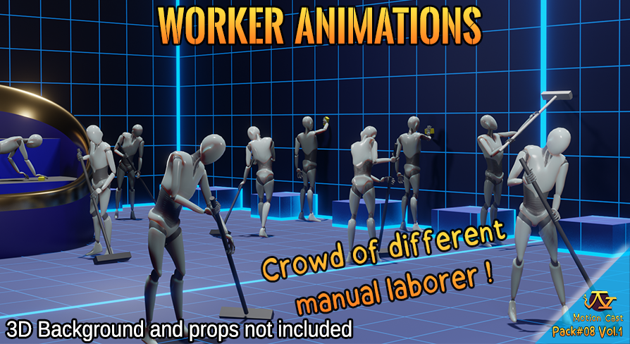 Worker animations (Motion Cast#08 Vol.1) | Fab