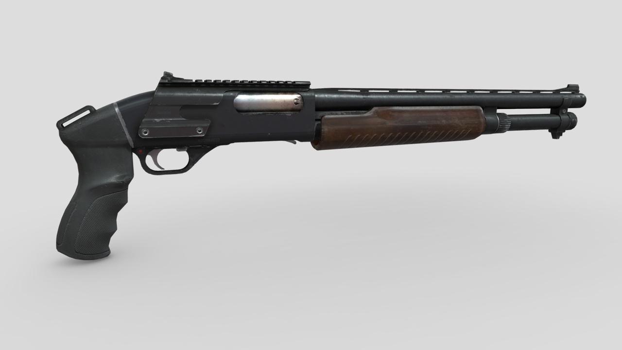 Media 1 for listing Modern Shotgun - Pump Action - Long - No Stock - High Poly