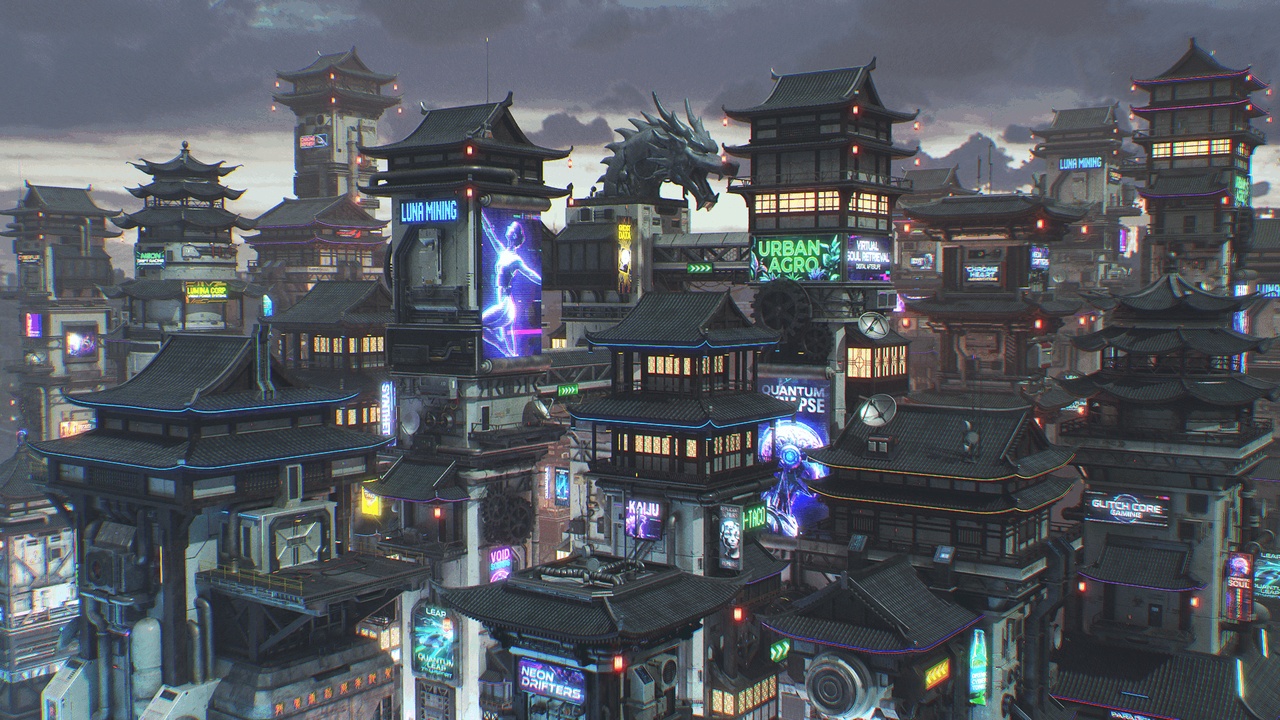 Media 1 for listing Scifi Future Chinese Cyberpunk Building Vol 1