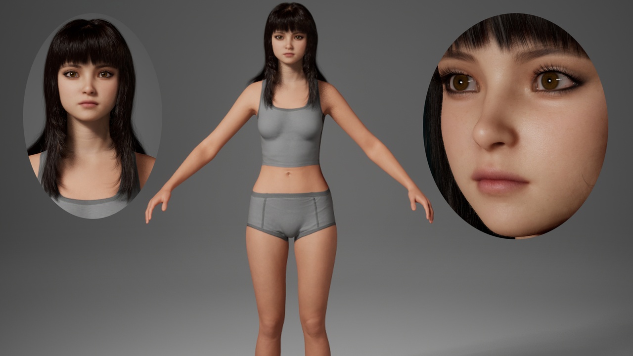 Media 1 for listing Editable MetaHuman Beauty - Meimei.With hair, no clothing included.