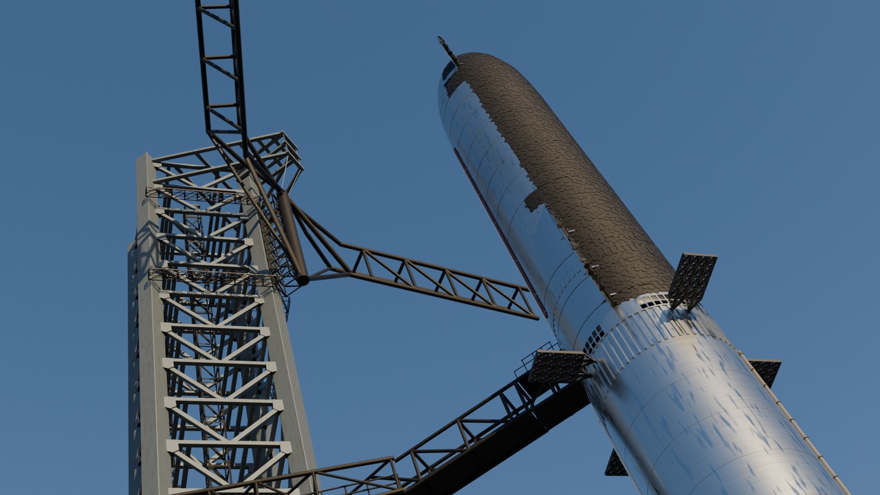 Media 1 for listing Starship Super Heavy Rocket Launch Tower Mount High Detail