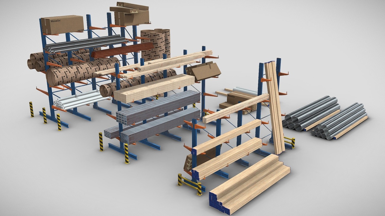 File multimediali per l'articolo Cantilever Racking System - Asset Pack: 1
