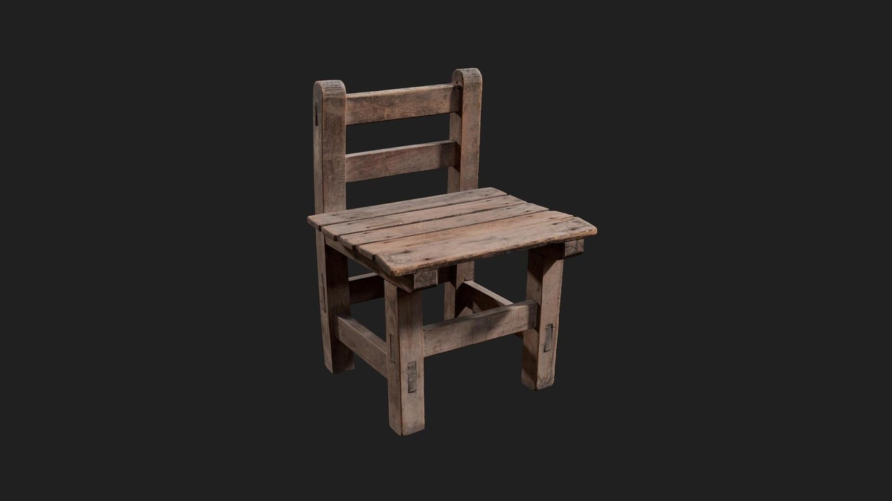 Media 1 for listing Urban Japanese School Chair Wooden Worn
