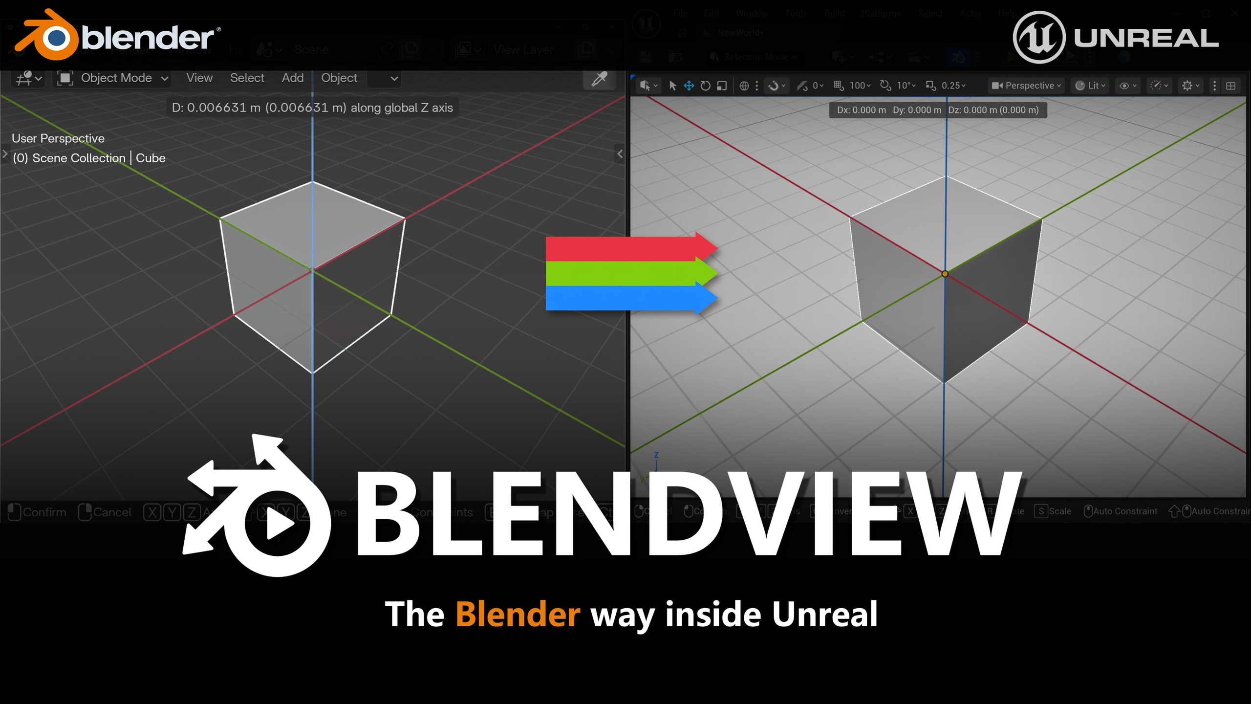 Media 1 for listing BlendView - Blender-Style G/R/S Transforms, Navigation & Snapping for UE
