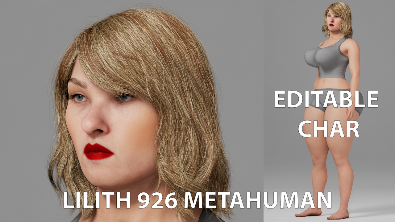 Media 1 for listing Lilith 926 Editable Character MetaHuman Compatible