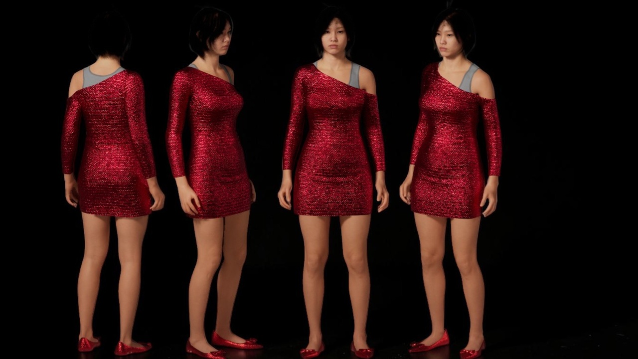 Media 1 for listing One-Shoulder Female Dress - Metahuman Compatible
