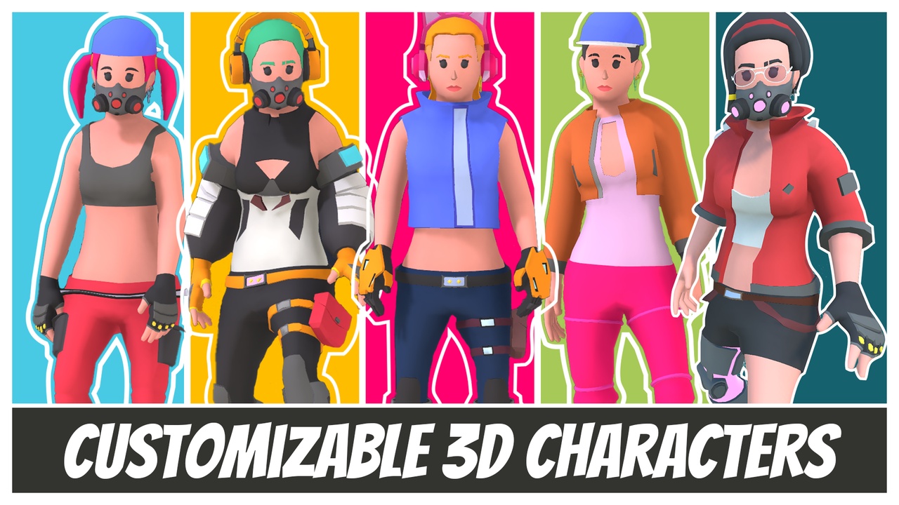 Media 1 for listing Customizable 3D Cyberpunk Female Characters