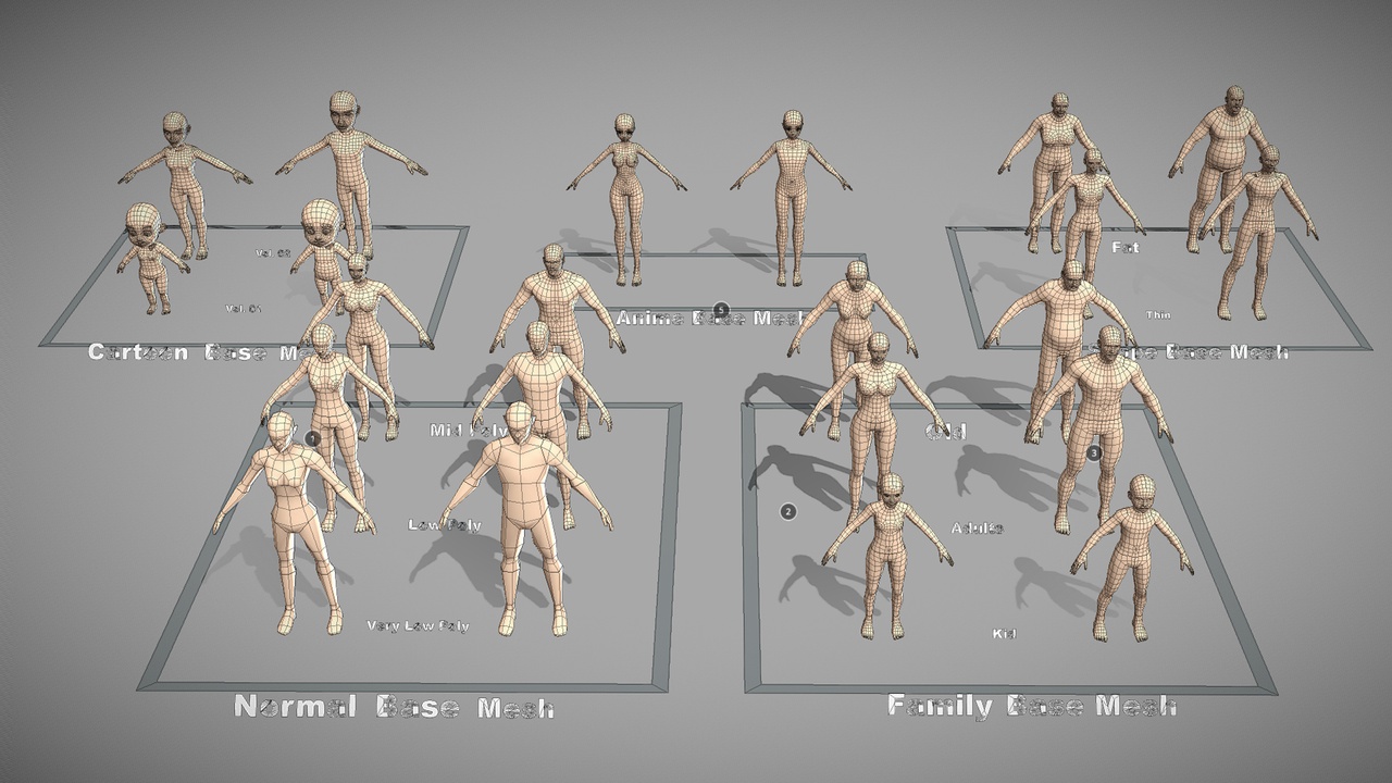 Media 1 for listing Base Mesh Pack - Character Collection