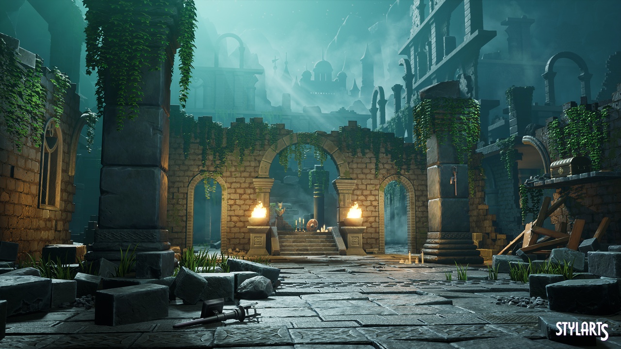 Media 1 for listing Stylized Lost Ruins ( Stylized Lost Ruins Ruins Ancient Remains Ruins Low Poly )